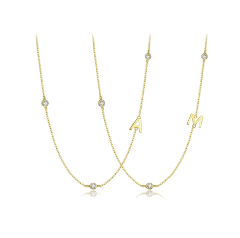 Personalized Diamond Initial Necklace