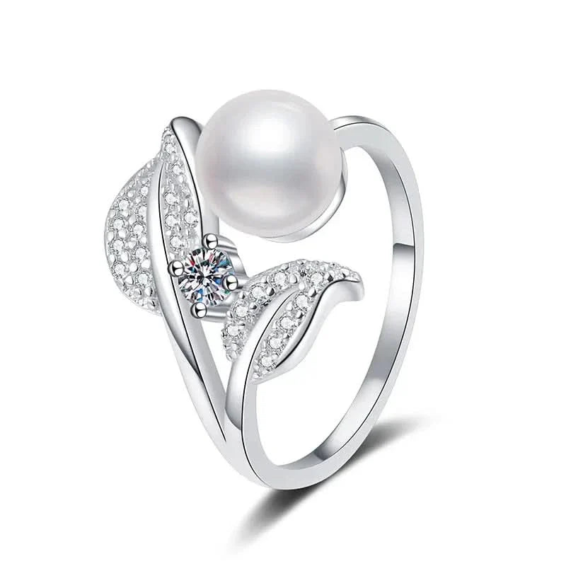 Petal Freshwater Pearl Diamond Ring