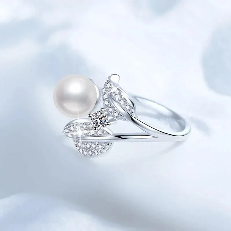 Petal Freshwater Pearl Diamond Ring