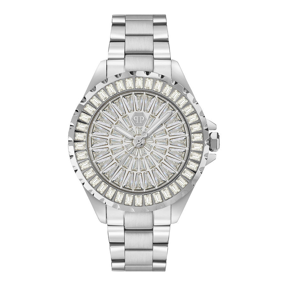 Philipp Plein Womens Heaven Silver Dial Silver-Tone Recycled Stainless Steel Watch PWEHA0326