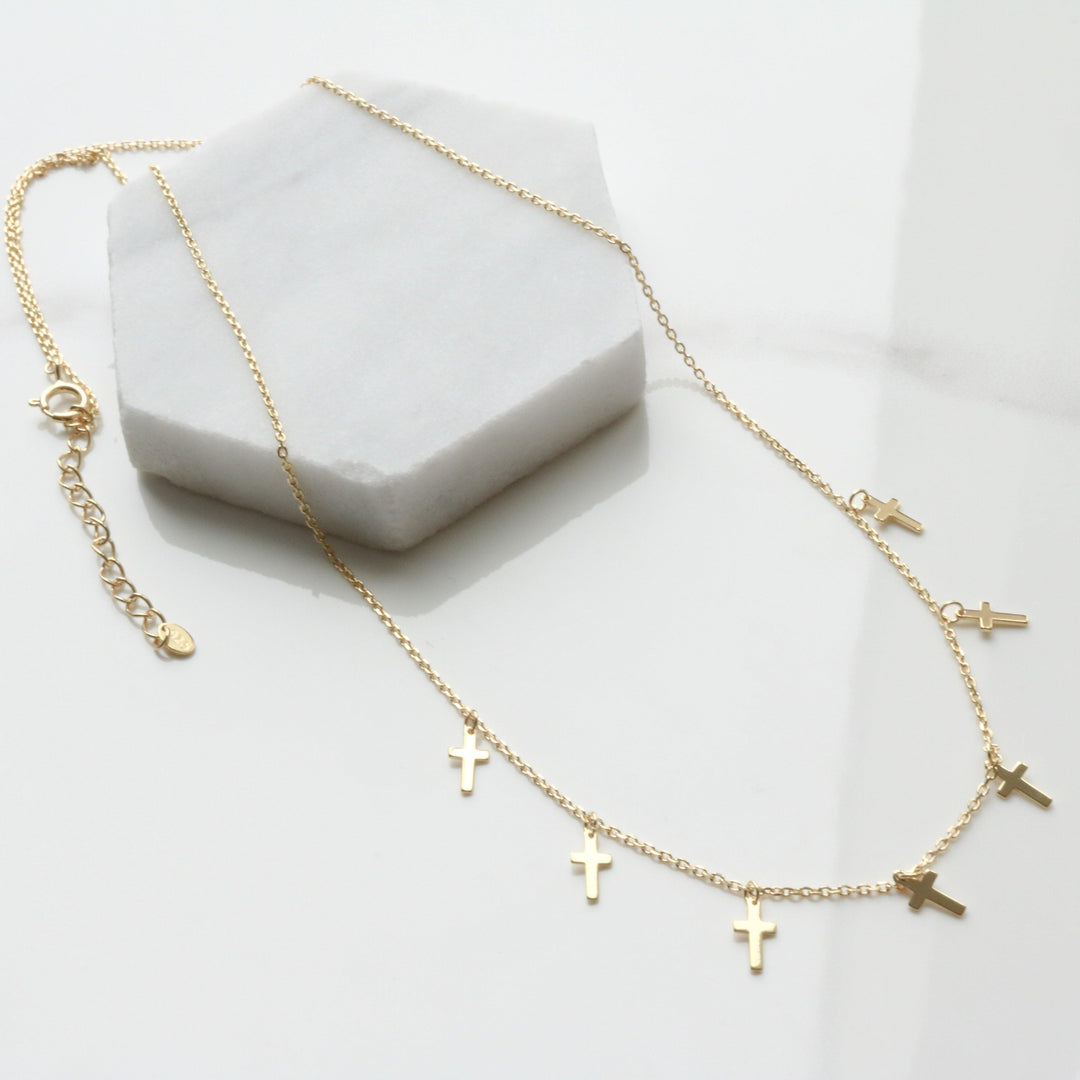 Cross charm necklace-3