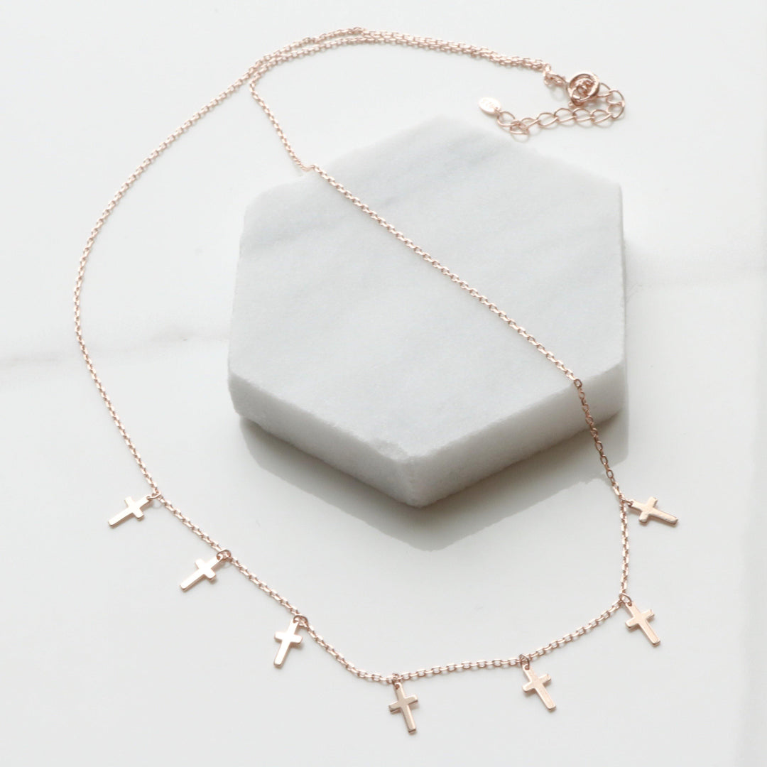 Cross charm necklace-4