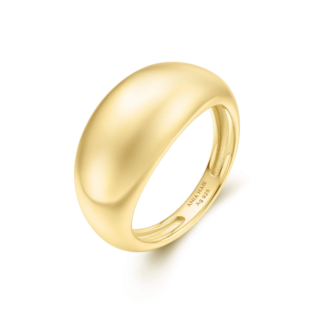 Gold Bold Dome Ring R062-01G