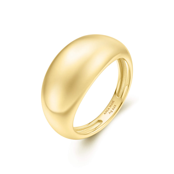 Gold Bold Dome Ring R062-01G