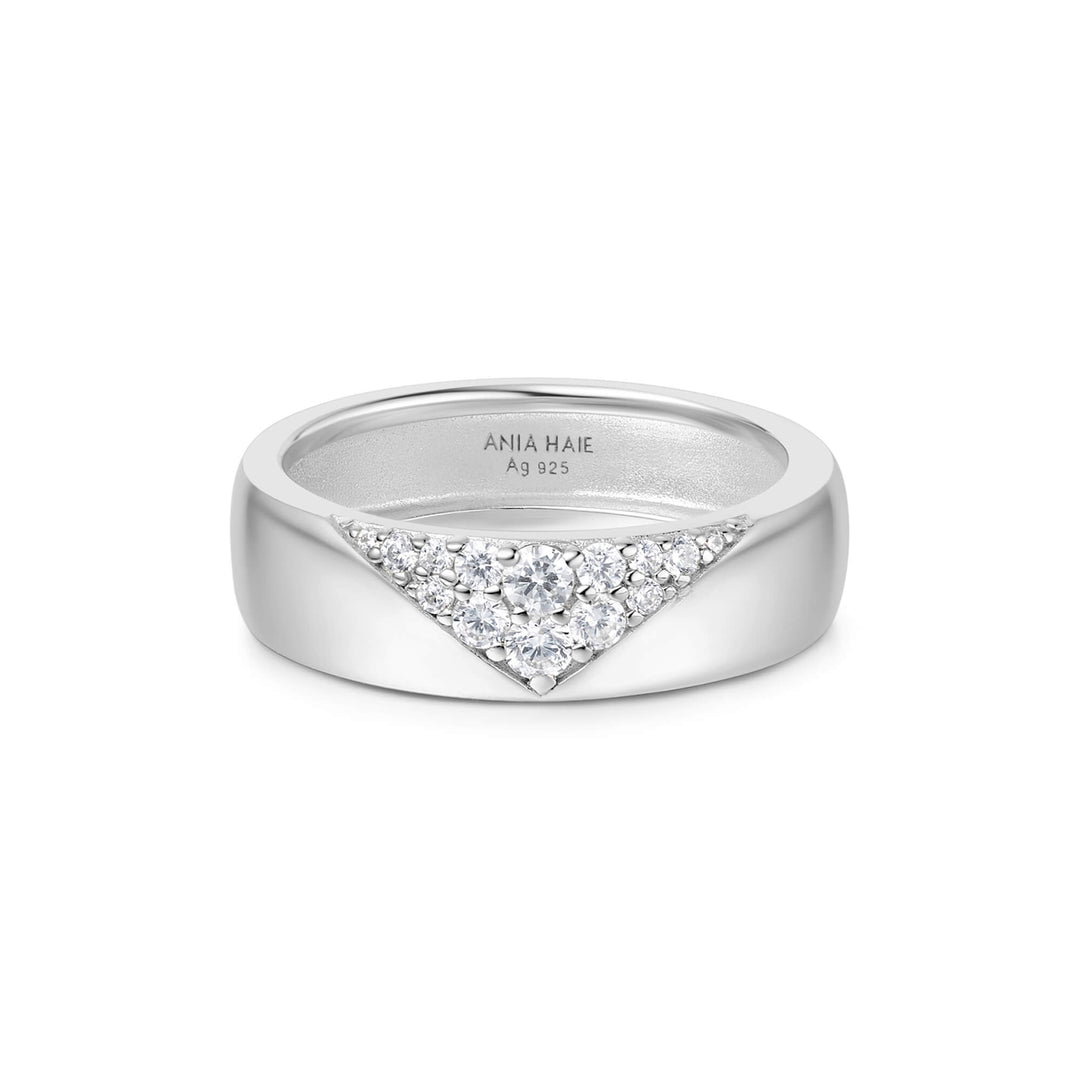 Silver Pavé Cubic Zirconia Bold Statement Ring R062-02H