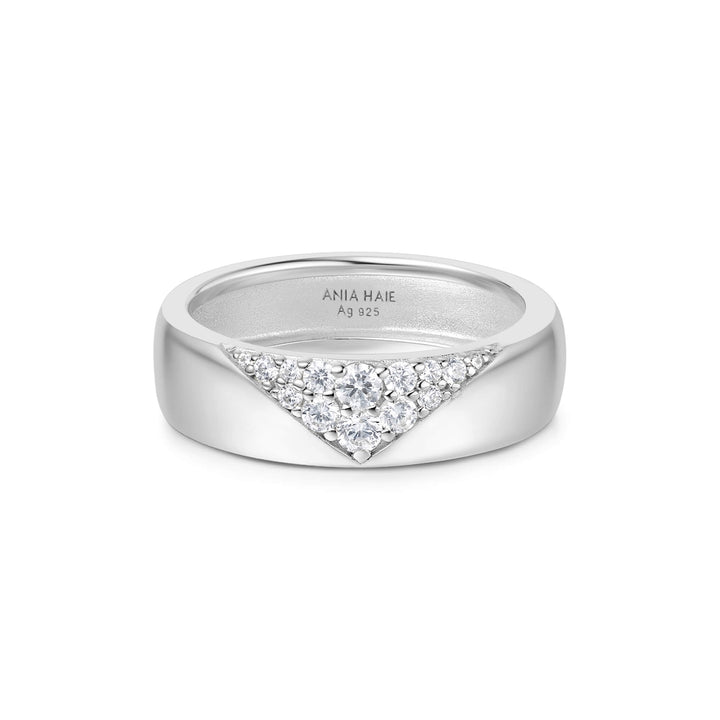Silver Pavé Cubic Zirconia Bold Statement Ring R062-02H