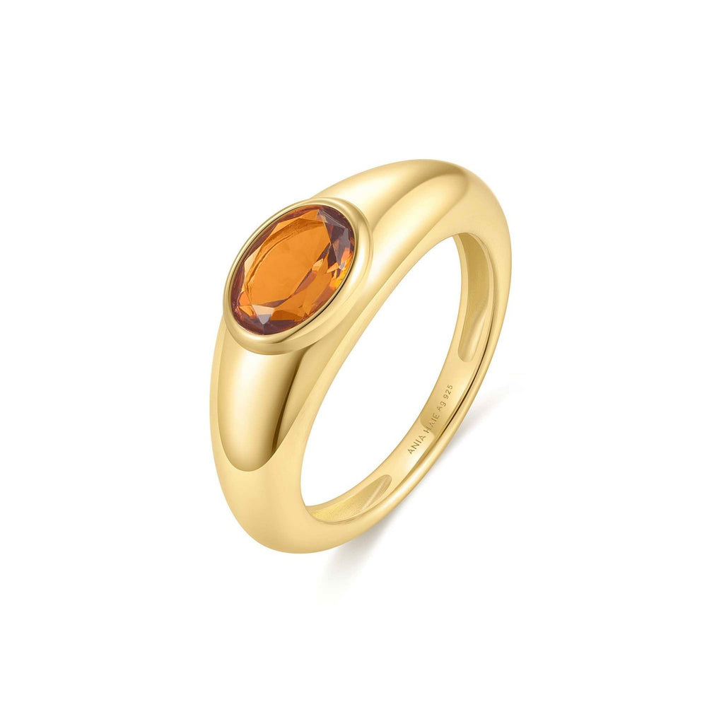 Gold Sculptural Gemstone Maillard Ring R066-02G