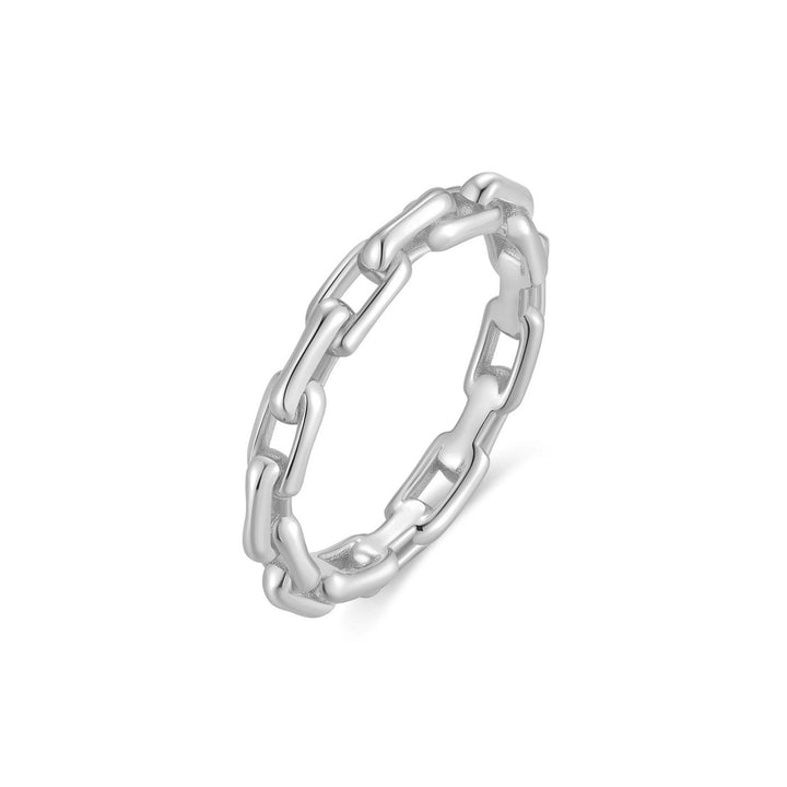 Silver Paper Clip Link Ring R067-01H