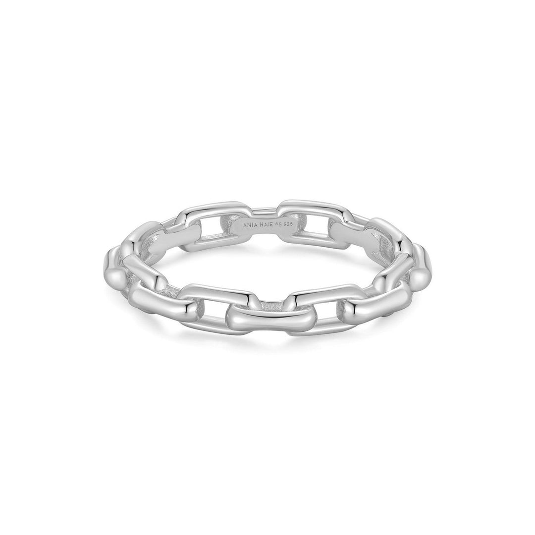 Silver Paper Clip Link Ring R067-01H