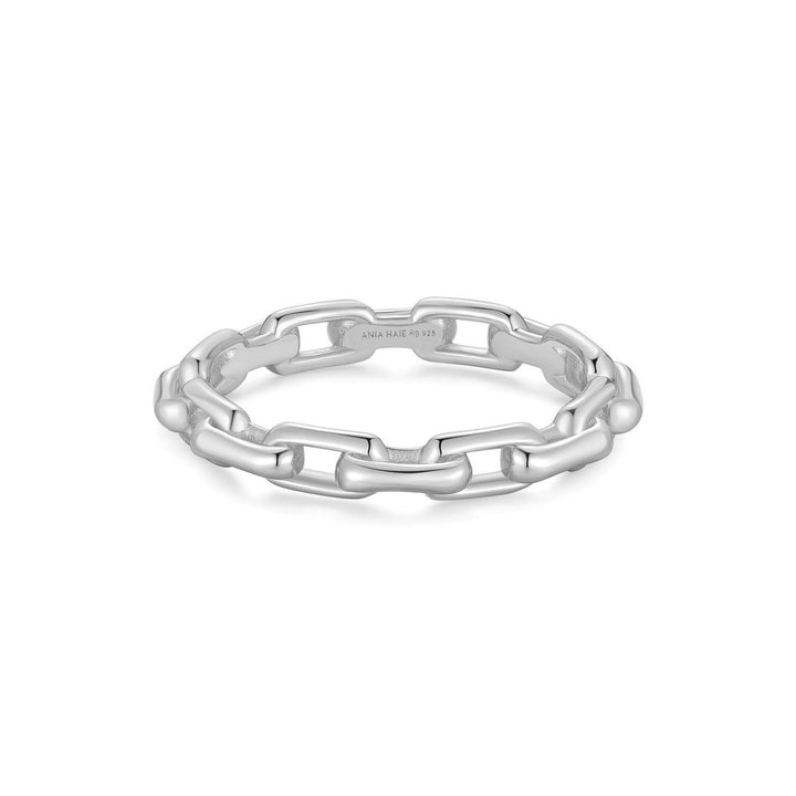 Silver Paper Clip Link Ring R067-01H