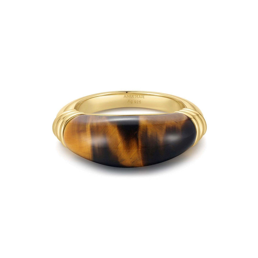 Gold Tiger Eye Statement Ring R068-01G