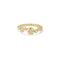 Gold ring with star-shaped beads on a white background