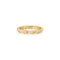 Gold ring with small diamonds on a white background