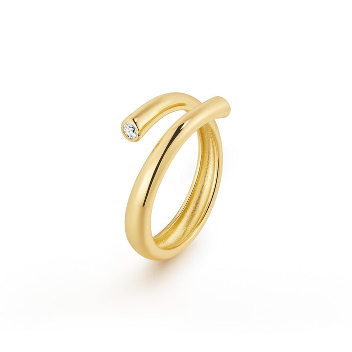 Ania Haie Wanderer Gold Spiral Bezel-End Adjustable Ring R076-02G