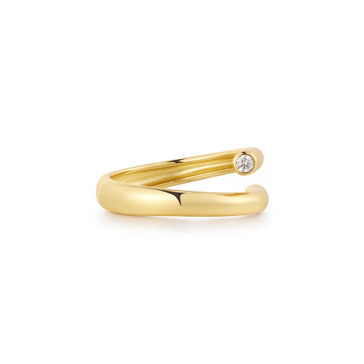 Ania Haie Wanderer Gold Spiral Bezel-End Adjustable Ring R076-02G