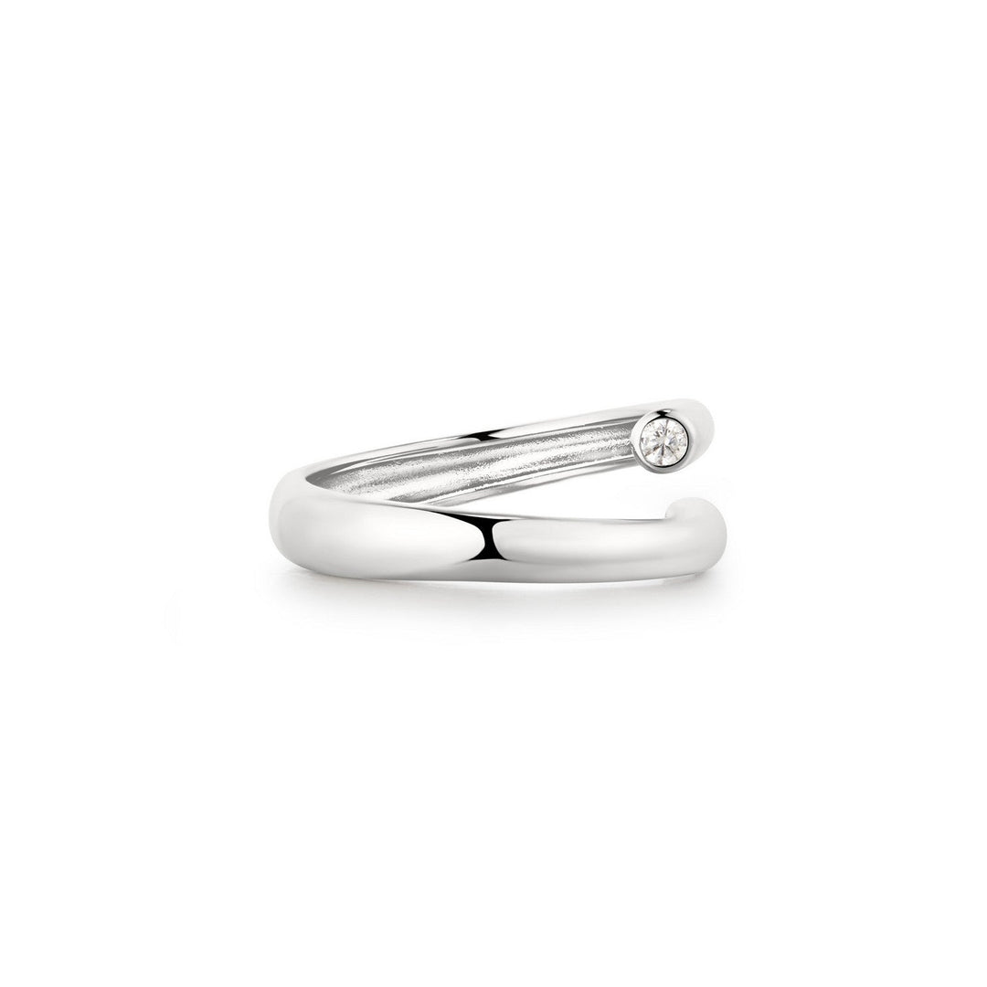Ania Haie Wanderer Silver Spiral Bezel-End Adjustable Ring R076-02H