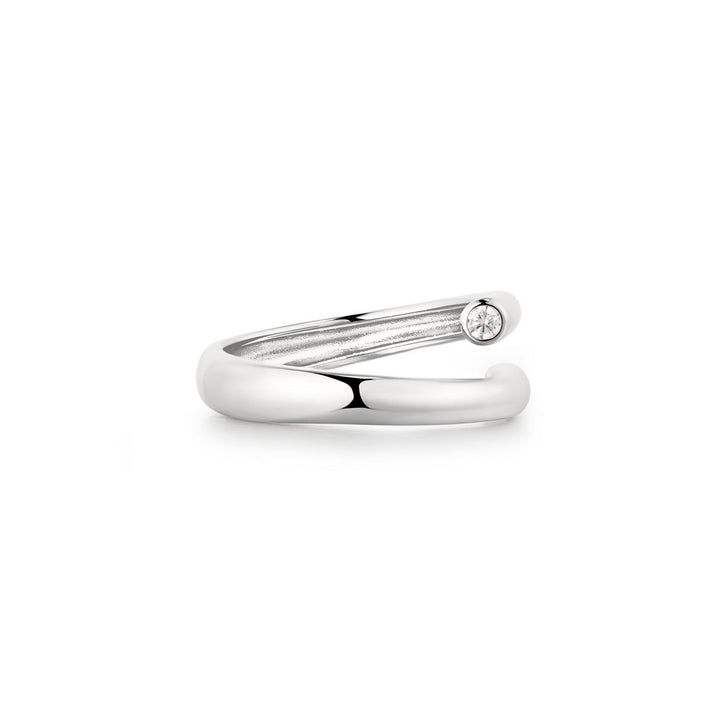 Ania Haie Wanderer Silver Spiral Bezel-End Adjustable Ring R076-02H