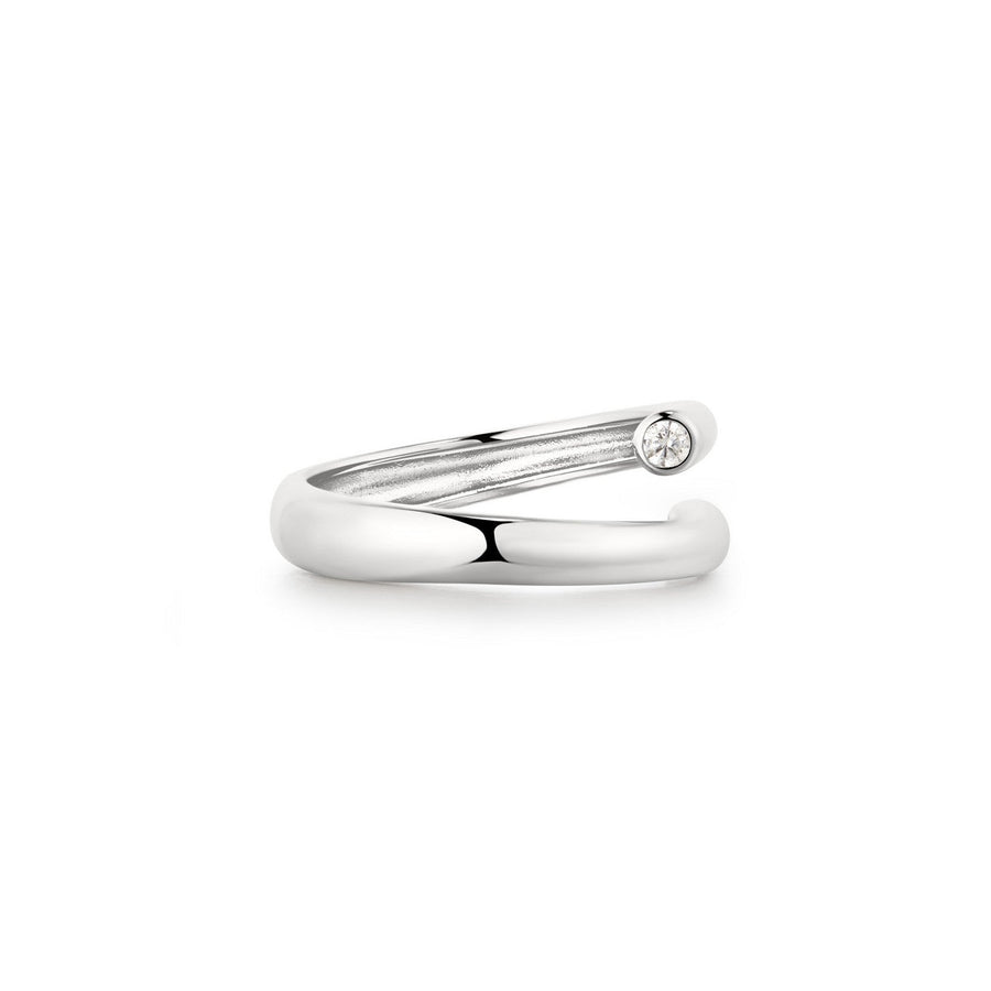 Ania Haie Wanderer Silver Spiral Bezel-End Adjustable Ring R076-02H