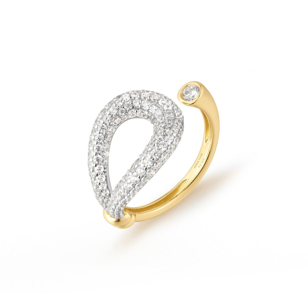 Ania Haie Swan Lake Gold Pave Knot Adjustable Ring R077-01G