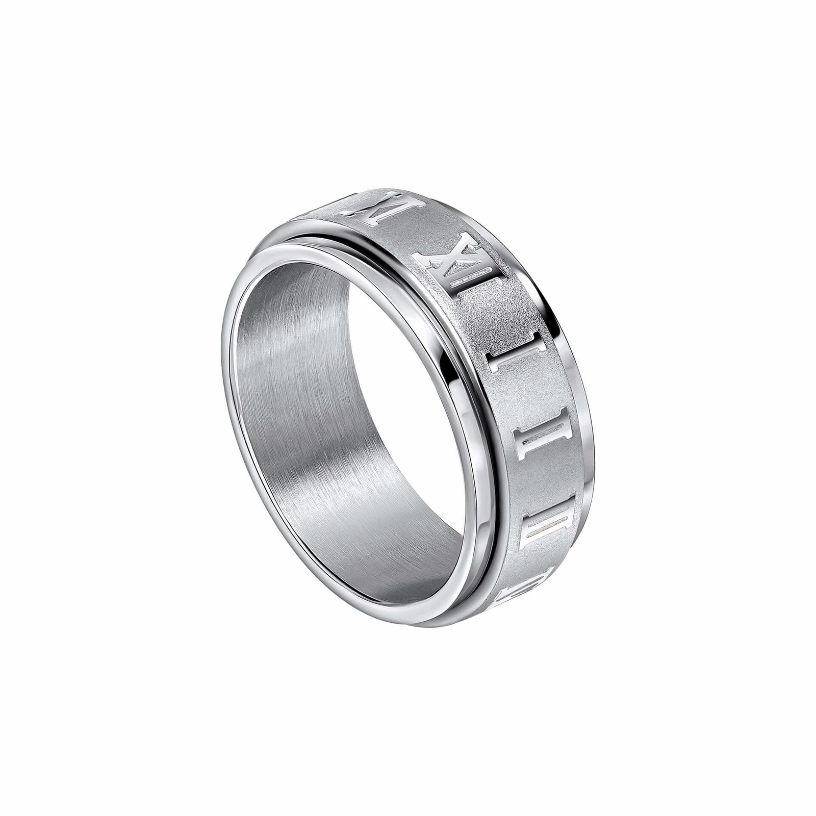 Stainless Steel Roman Numerals Rotating Ring R3934