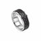 Hexagon Black Steel Spinner Ring R3937B