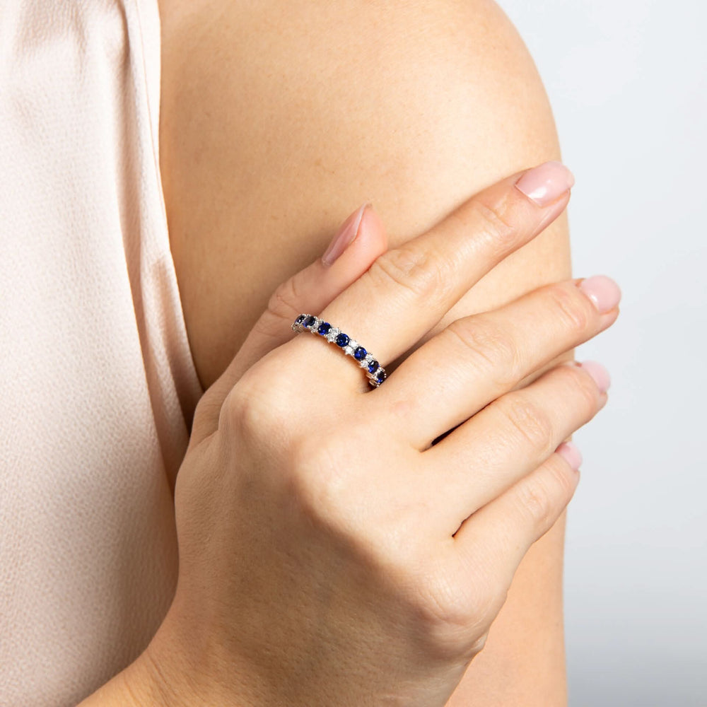 Diamonfire Blue Two Tone Zirconia 3/4 Eternity Ring R3942