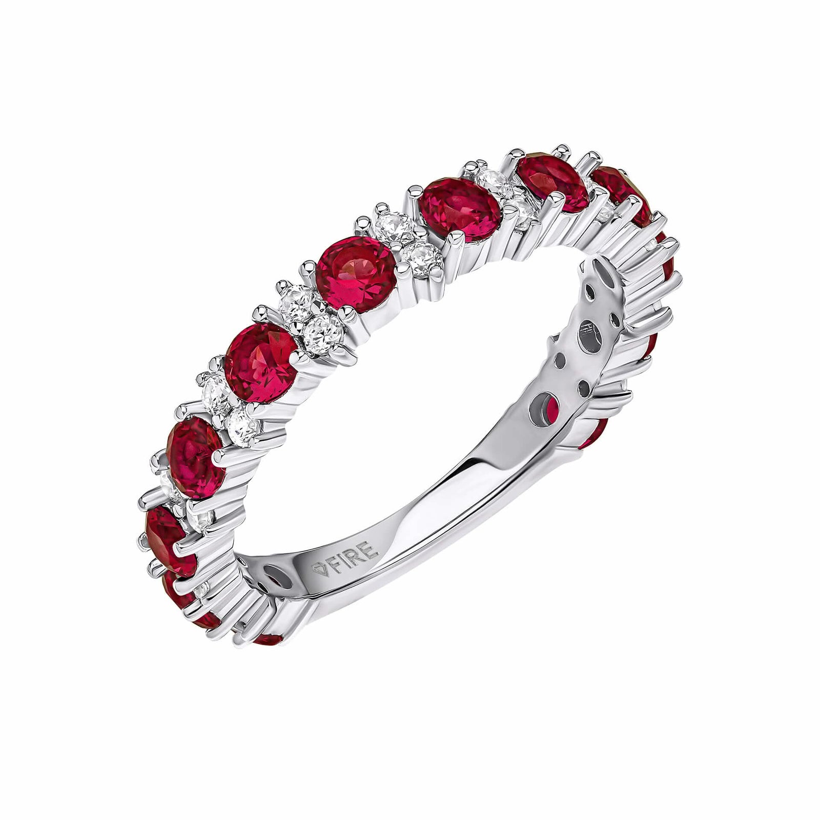 Diamonfire White Ruby Zirconia 3/4 Eternity Ring R3944