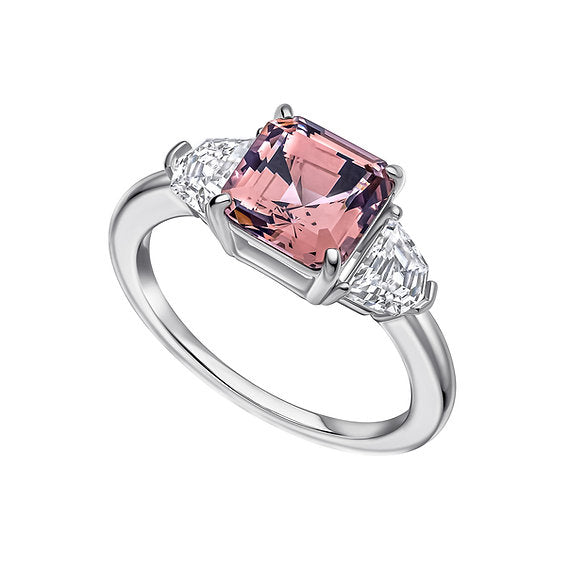 Diamonfire Clear Morganite Cubic Zirconia Delicate Princess Cut Ring R3999