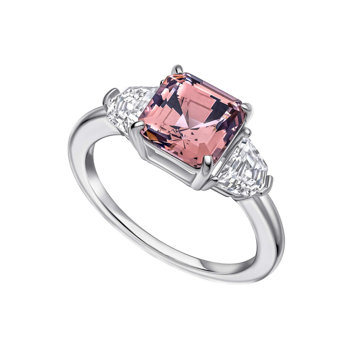 Diamonfire Clear Morganite Cubic Zirconia Delicate Princess Cut Ring R3999