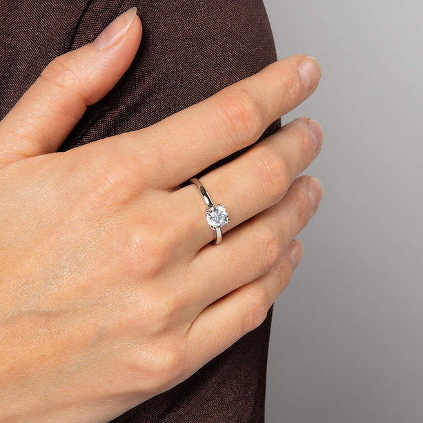 Diamonfire Clear Cubic Zirconia Minimal Oval Cut Ring R4006