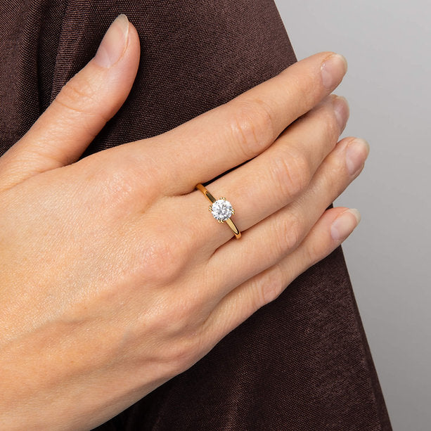 Diamonfire Gold Clear Cubic Zirconia Elegant Oval Cut Ring R4007