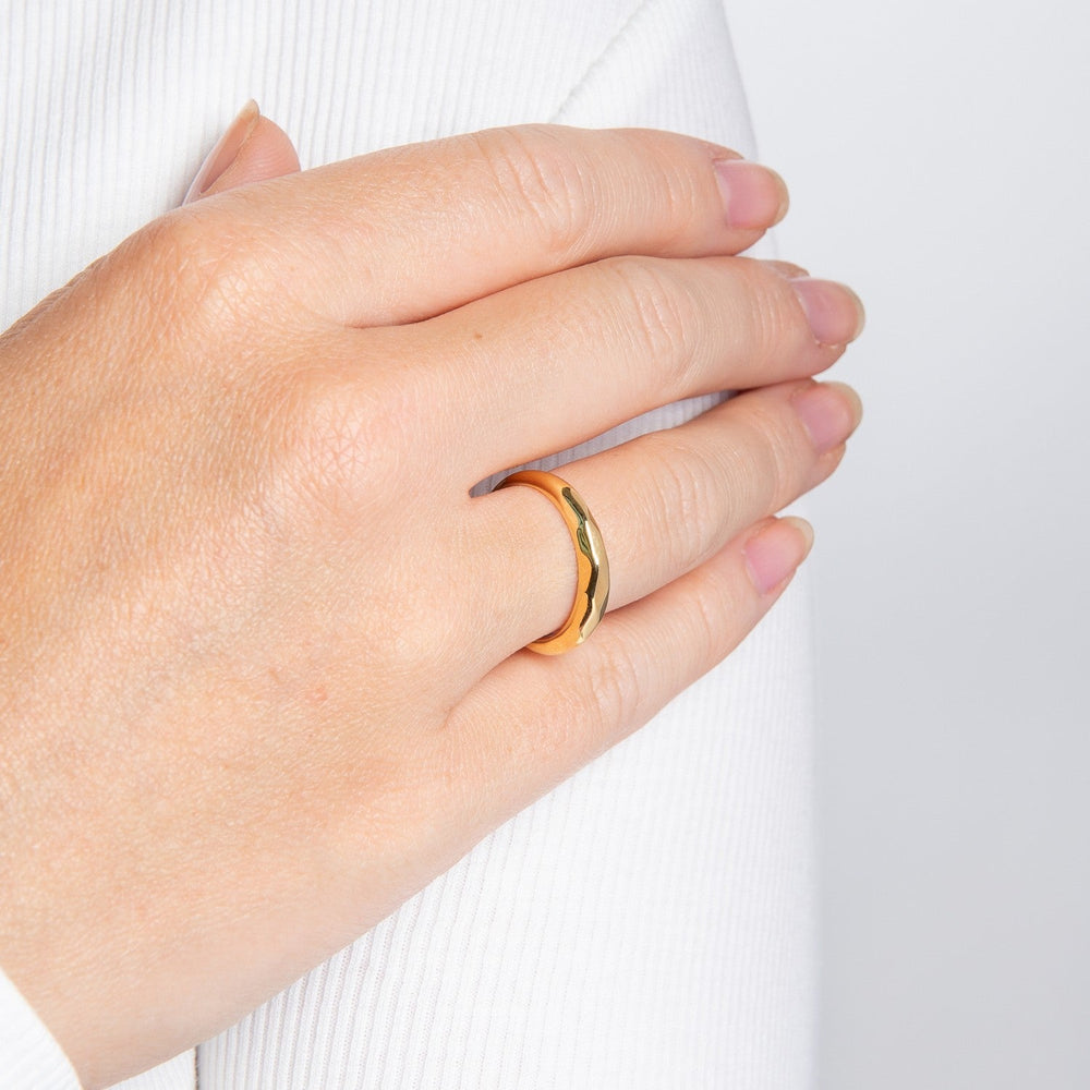 Beginnings Sterling Silver Gold Ring R4014