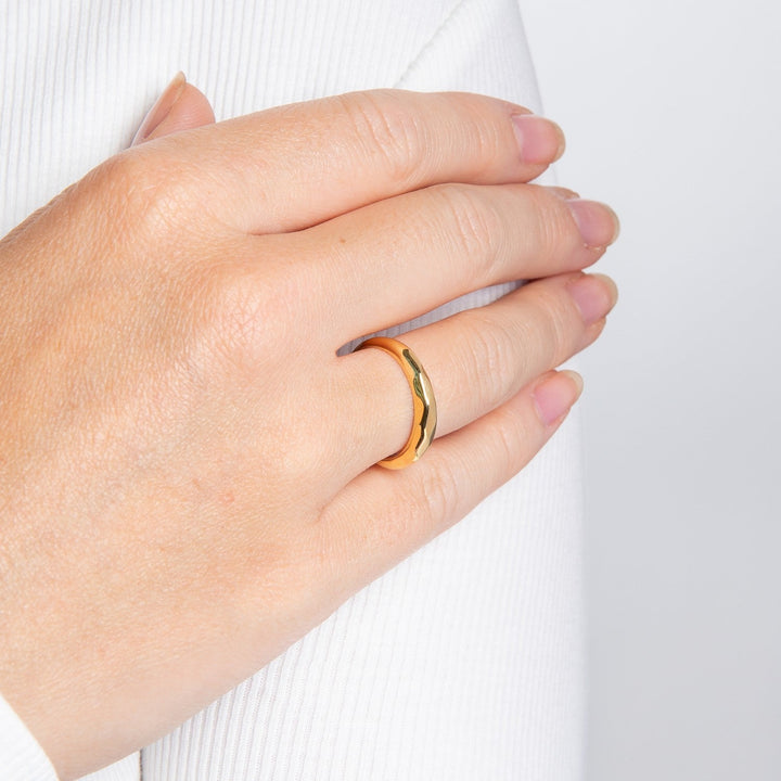 Beginnings Sterling Silver Gold Ring R4014