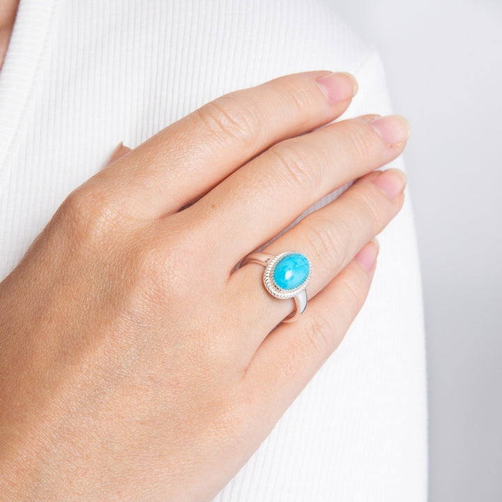 Beginnings Sterling Silver Blue Magnesite Ring R4016T