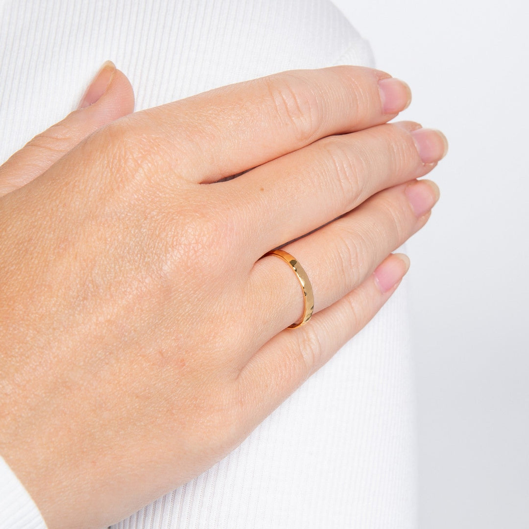 Beginnings Sterling Silver Gold Ring R4023
