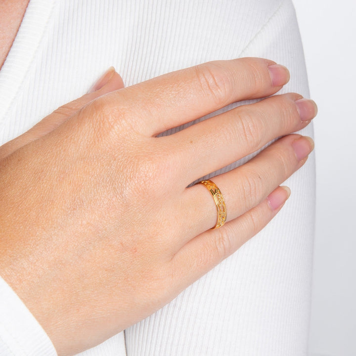 Beginnings Sterling Silver Gold Ring R4024