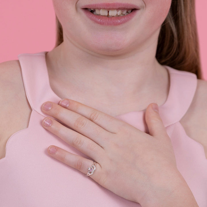 Disney Princess Sterling Silver 925 Pink Cz Tiara - H Ring R900068ZPL-3.PH