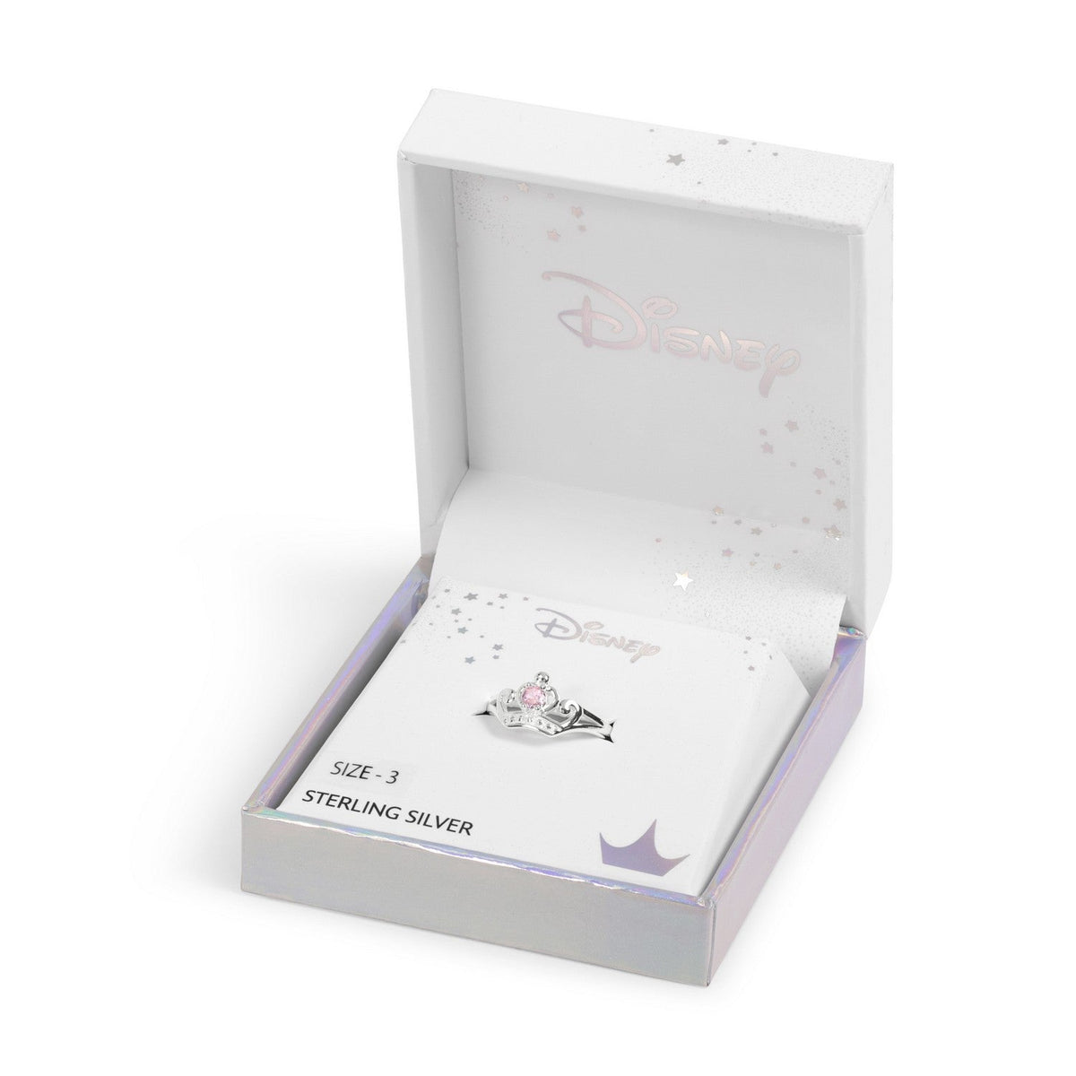 Disney Princess Sterling Silver 925 Pink Cz Tiara - H Ring R900068ZPL-3.PH