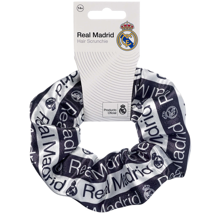 Real Madrid Black White Logo Hair Scrunchie RMHS0012