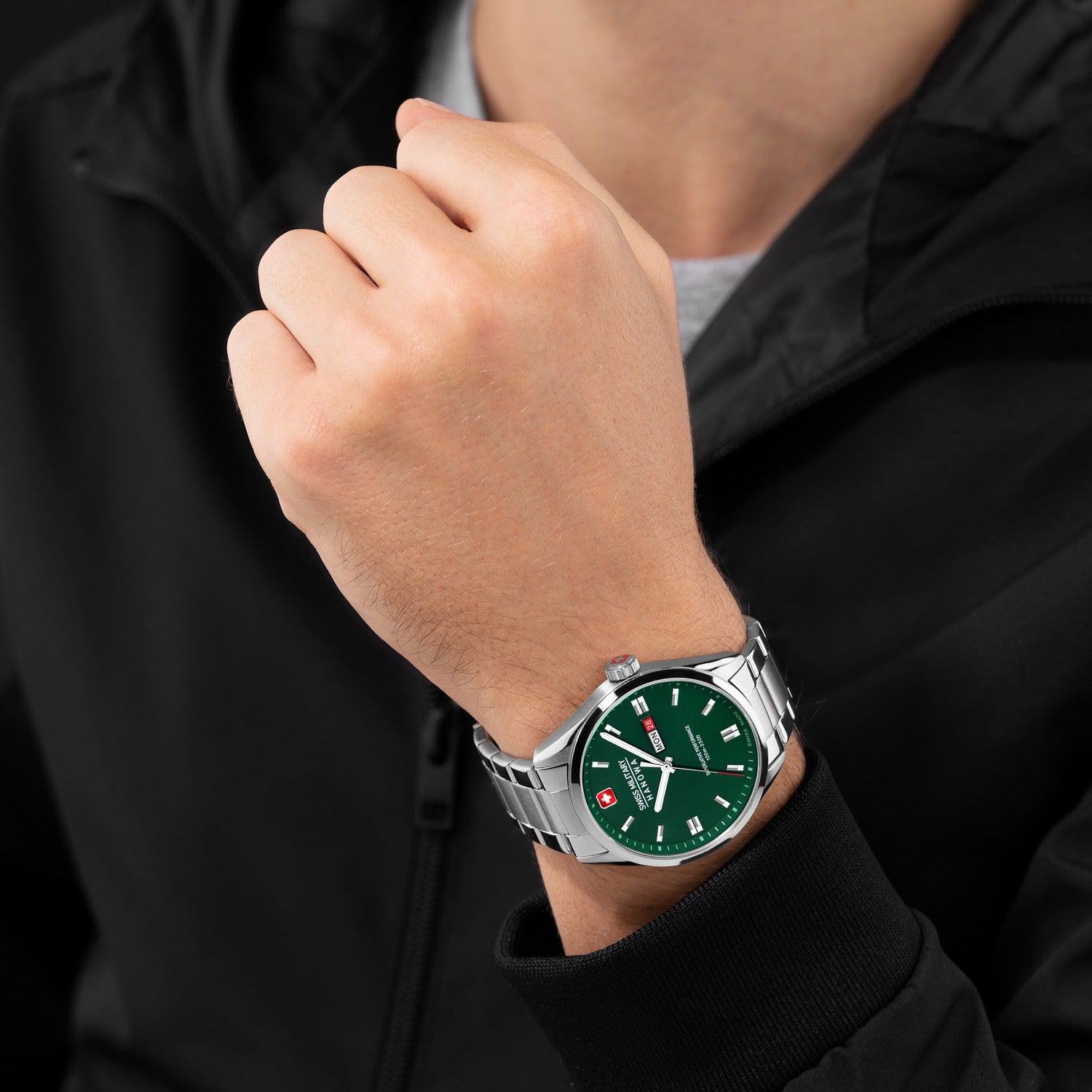 Swiss Military Roadrunner Maxed Silver Green Watch SMWGH0001603