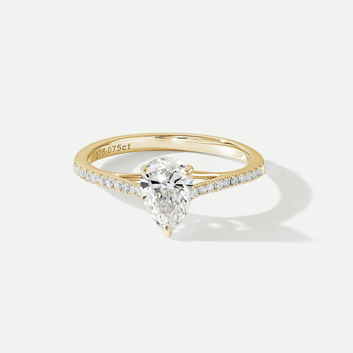 Rachel | 9ct Yellow Gold 0.75ct tw Pear Lab Grown Diamond Engagement Ring