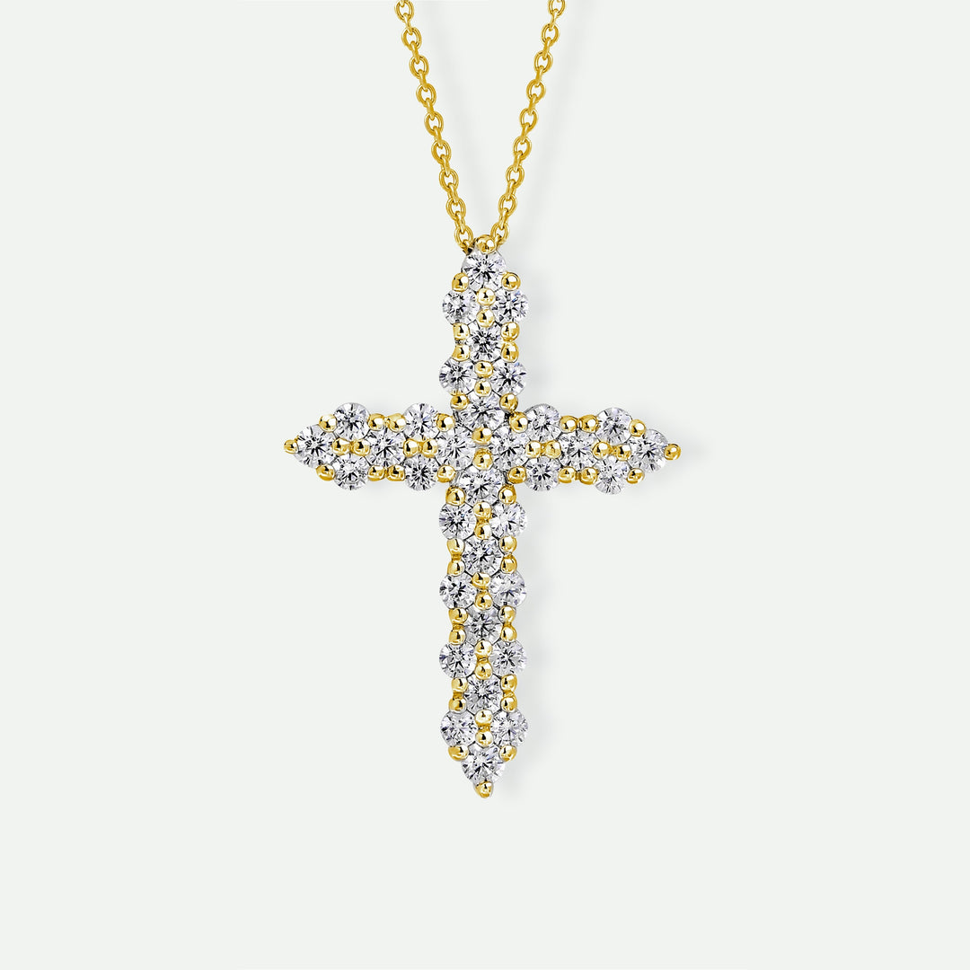 Rita | 9ct Yellow Gold 0.53ct tw Lab Grown Diamond Cross Pendant