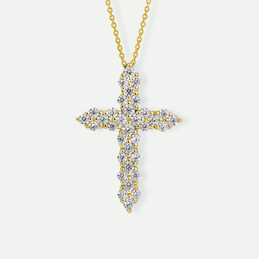 Rita | 9ct Yellow Gold 0.53ct tw Lab Grown Diamond Cross Pendant