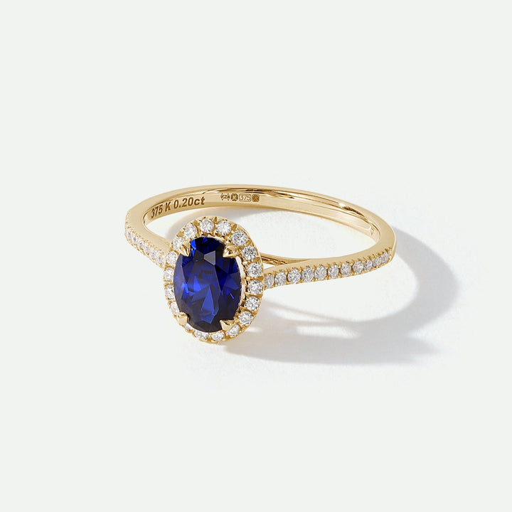 Rosalind | 9ct Yellow Gold 0.20ct tw Lab Grown Diamond and Created Sapphire Ring-2