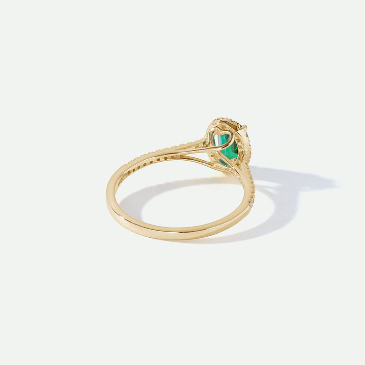 Rosalind | 9ct Yellow Gold 0.20ct tw Lab Grown Diamond and Created Emerald Ring-3