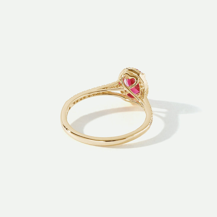 Rosalind | 9ct Yellow Gold 0.20ct tw Lab Grown Diamond and Created Ruby Ring-3