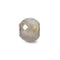 A faceted gray stone bead with a small diamond-shaped cutout, set in a silver-toned metal frame, shown on a plain white background.