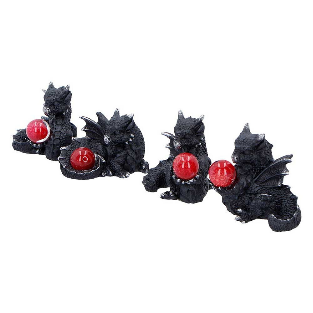 Midnight Treasures Mini Dragon Figurine Set of 4 S7451A26