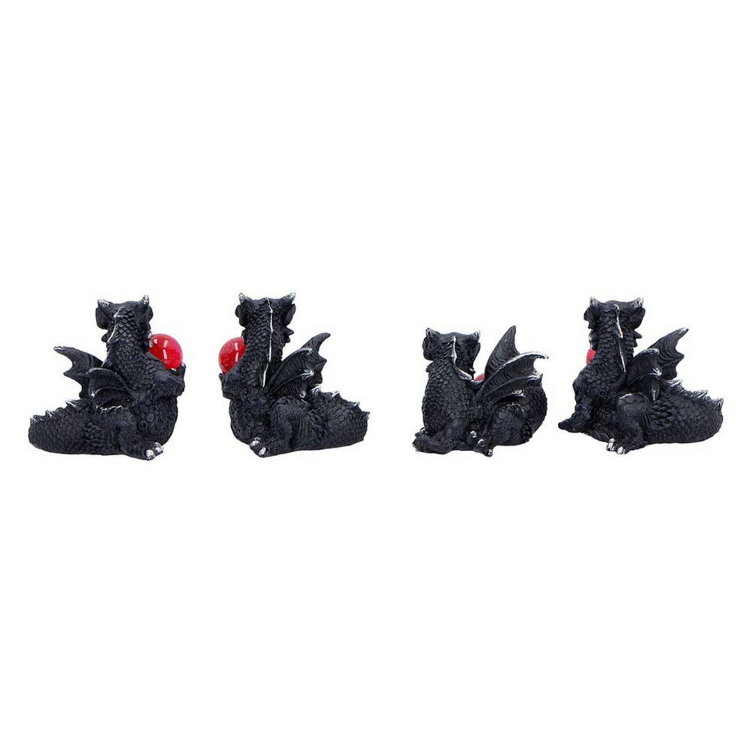 Midnight Treasures Mini Dragon Figurine Set of 4 S7451A26