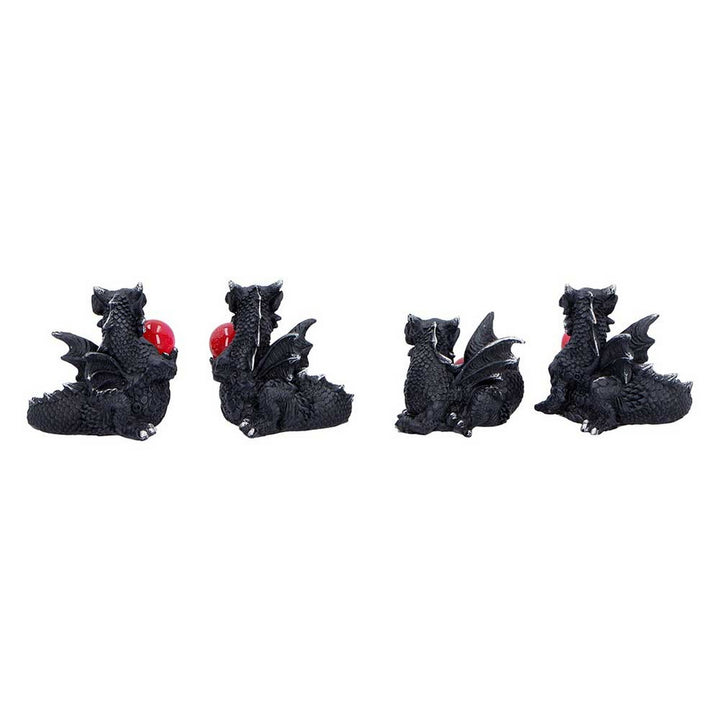 Midnight Treasures Mini Dragon Figurine Set of 4 S7451A26